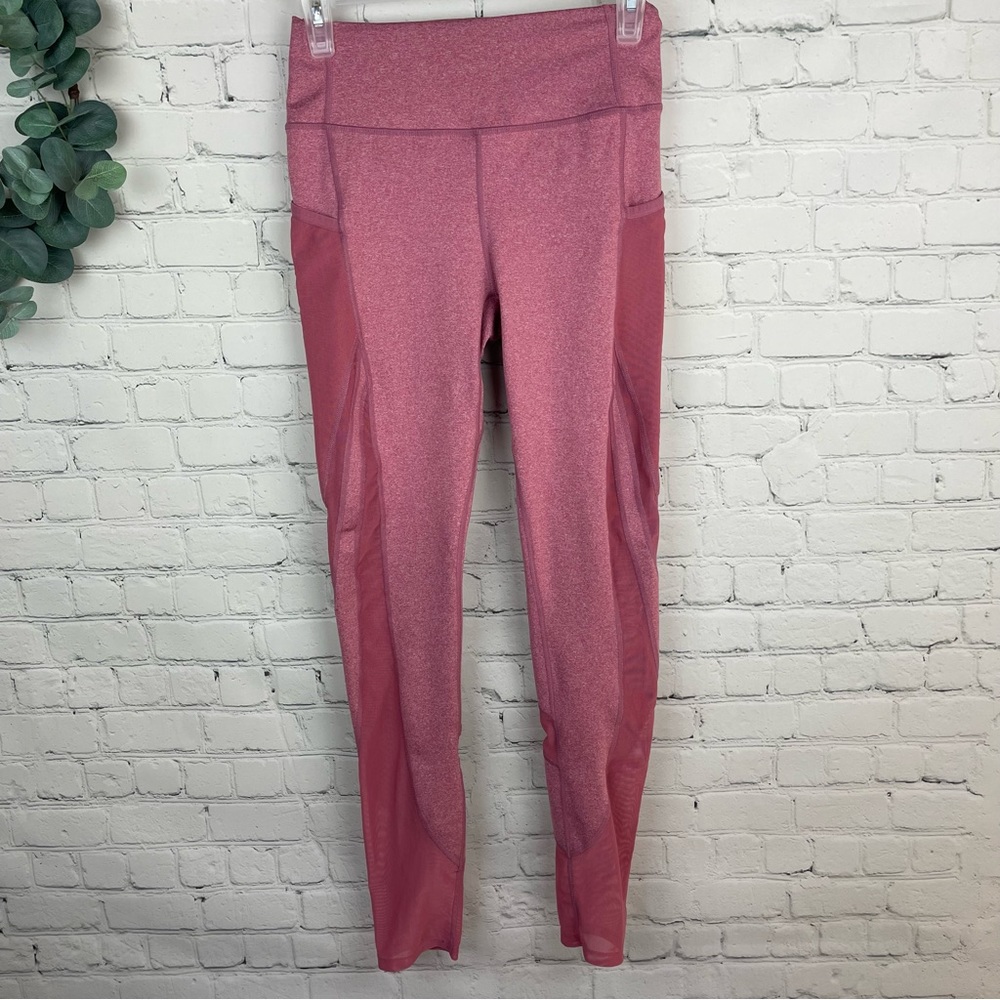 Gymshark sleek sculpture mesh leggings heather pink Size Small